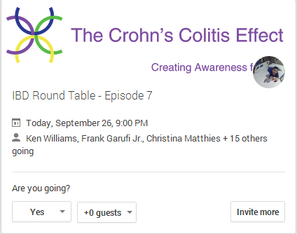 ibd inflammatory bowel disease crohn's disease ulcerative colitis ostomy round table google hangout event stephanie hughes stolen colon blog