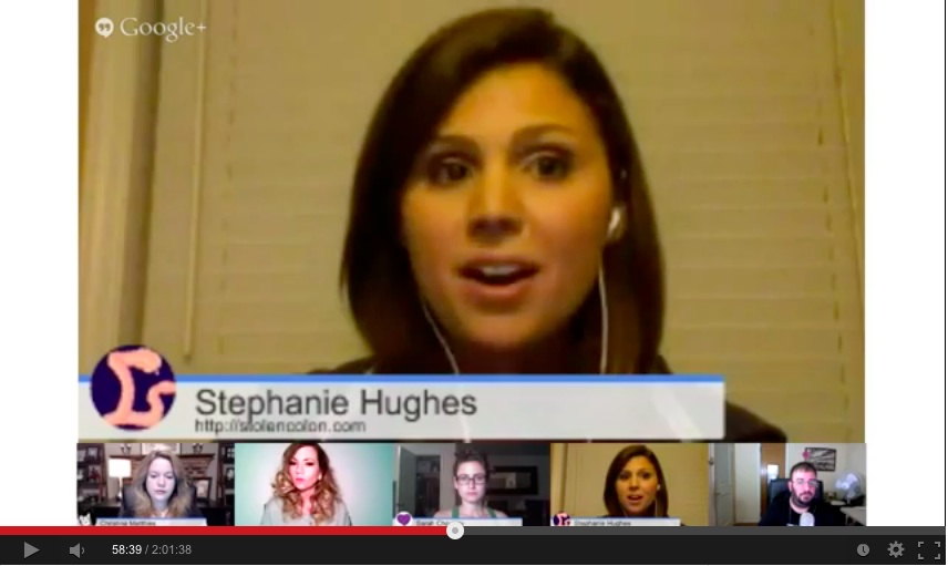 ibd inflammatory bowel disease round table google plus hangout on air advocates stolen colon crohn's disease ulcerative colitis blog